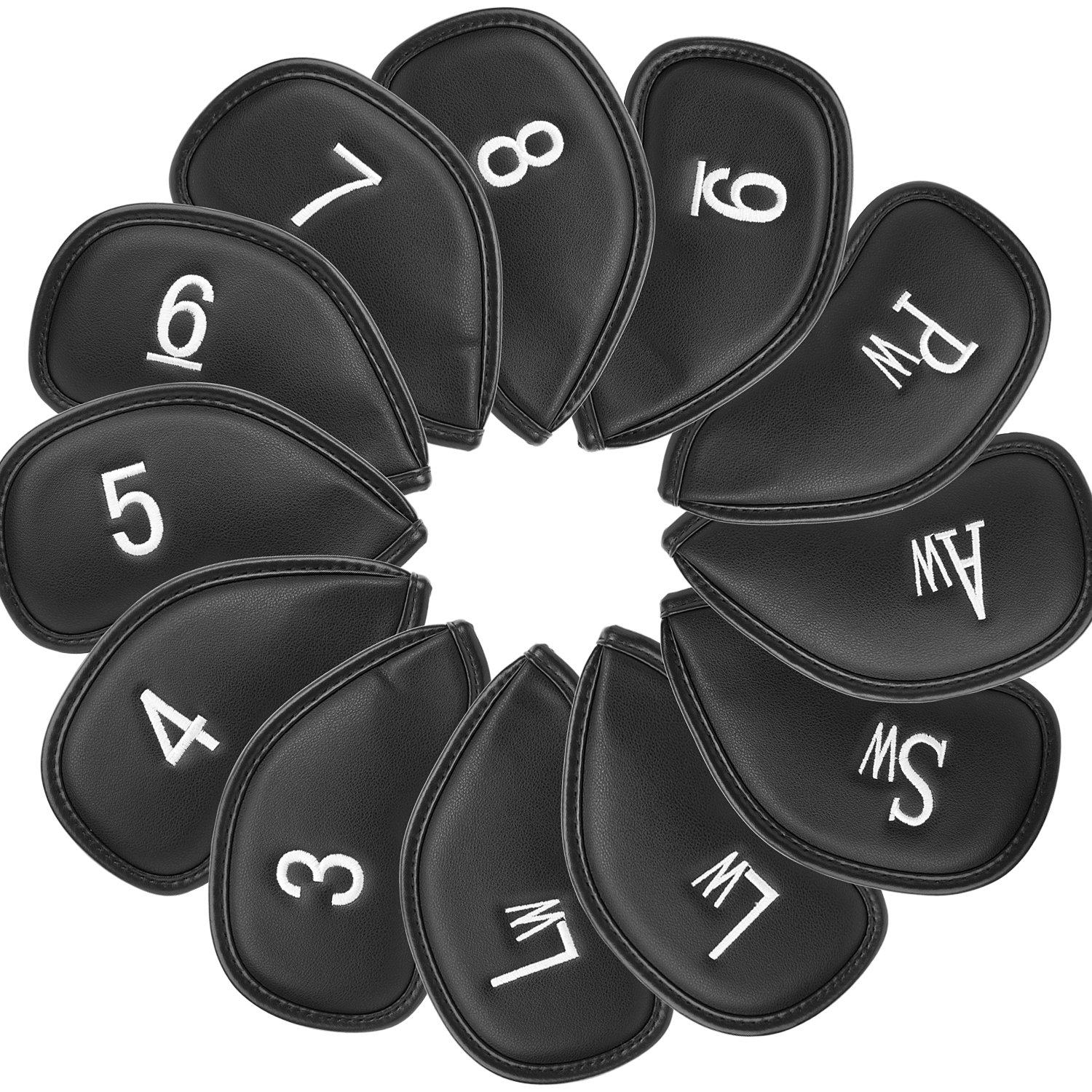 12ピース/セット絶妙なpuゴルフクラブアイアンヘッドカバープロテクターゴルフヘッドカバーセットアイアンクラブヘッドカバーアクセサリー