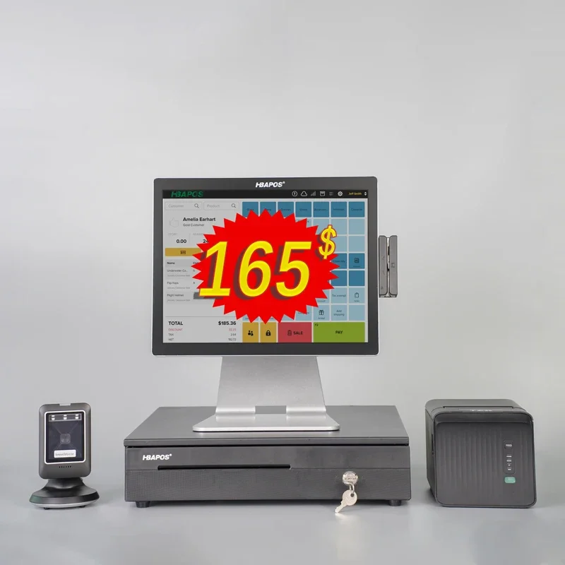 HBA-Q2 All In One Touch Screen คอมพิวเตอร์เดสก์ท็อป Elektron เครื่องบันทึกเงินสดสําหรับร้านอาหาร