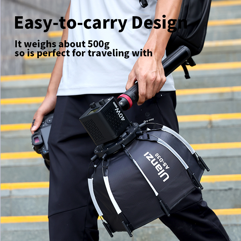 ​ Ulanzi AS-D30 30-сантиметровый восьмиугольный софтбокс Quick Pack Light Box с мини-креплением Bowens для видеолампы COB мощностью 40 Вт