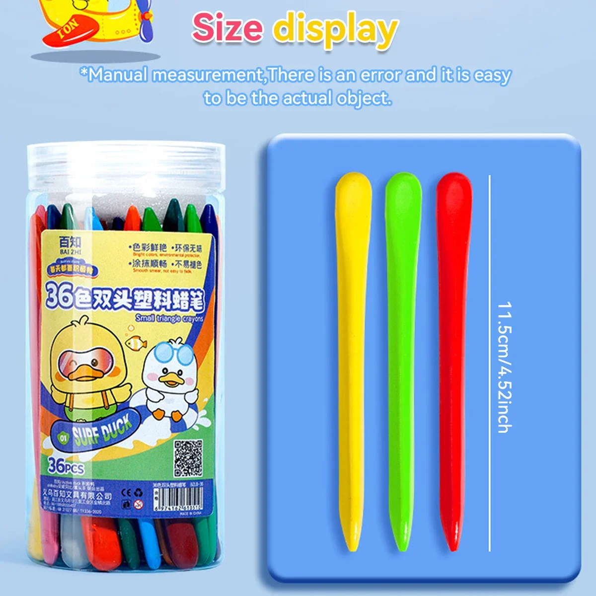 12/24/36 Farben Dreieck Buntstifte Nicht Schmutzige Hände Doppelköpfige Kunststoff Ölfarbe Sticks für Kinder Kindergarten Schreibwaren