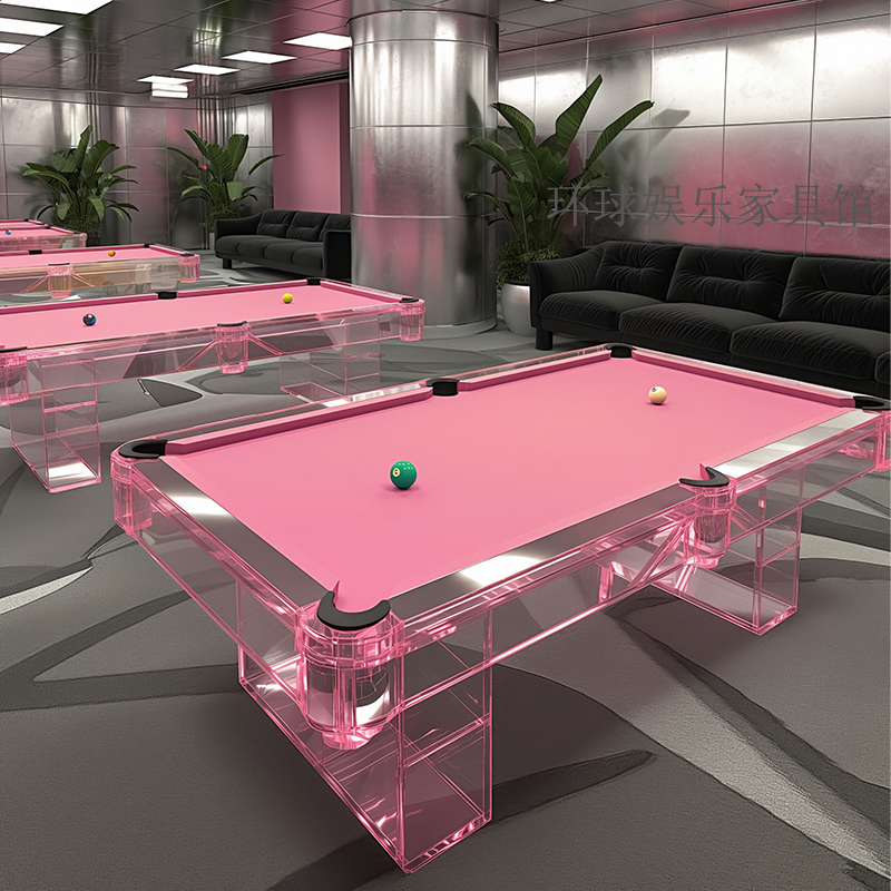อิตาเลี่ยนสไตล์หรูหราในครัวเรือนอะคริลิคสีชมพูโต๊ะบิลเลียดDesigner Villa Mansion Entertainment Club