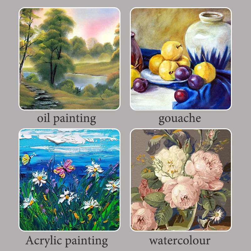 5pcs ผ้าใบสําหรับภาพวาดผ้าฝ้ายเปล่า,Primed สีขาว,เหมาะสําหรับ Gouache,สีน้ํา,อะคริลิค, ภาพวาดสีน้ํามัน,อุปกรณ์ศิลปะ,HB-03