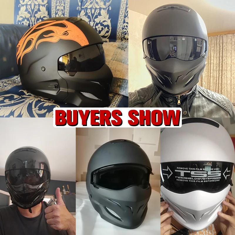 2022 スコーピオンヘルメット取り外し可能な多目的コンビネーションヘルメットオートバイ機関車人格ハーフプレデターヘルメット