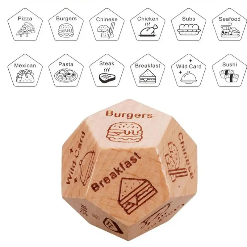 Holz Essen Würfel Würfel Spiele Datum Nacht Ideen für Paare Spaß Geschenke für Hochzeitstag Paare Halloween Valentinstag