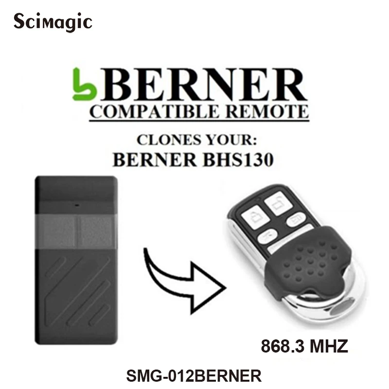 BERNER 868MHz Garage Door Opener for BERNER BHS121 BHS221 BHS140 BHS110 BHS153 BHS121 BHS130 Remote Control