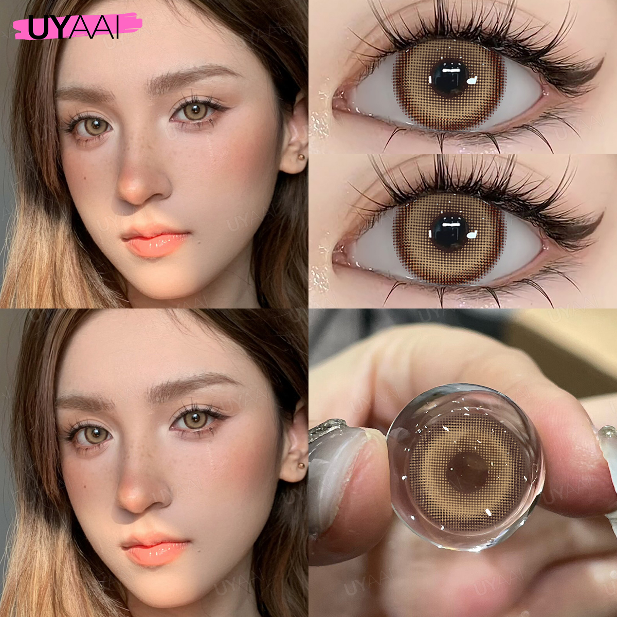 UYAAI 1 ペアパタヤシリーズファッションメイク美容コンタクトレンズソフト年間グリーンコンタクト目カラーレンズカラーレンズ