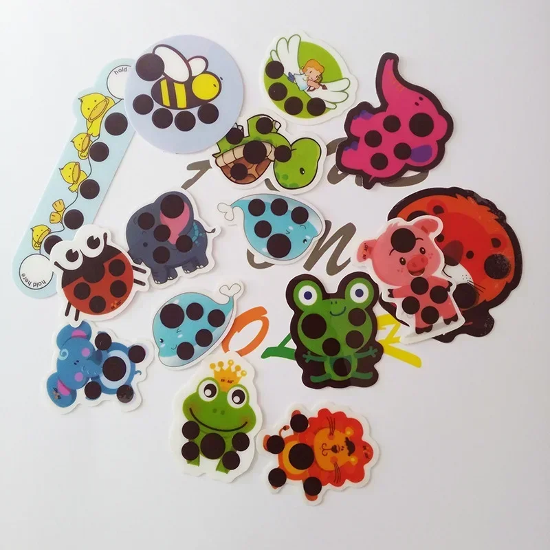 Bebé lindo dibujos animados Animal pegatina frente cabeza tira cuerpo fiebre termómetro niños seguridad cuidado del bebé termómetro