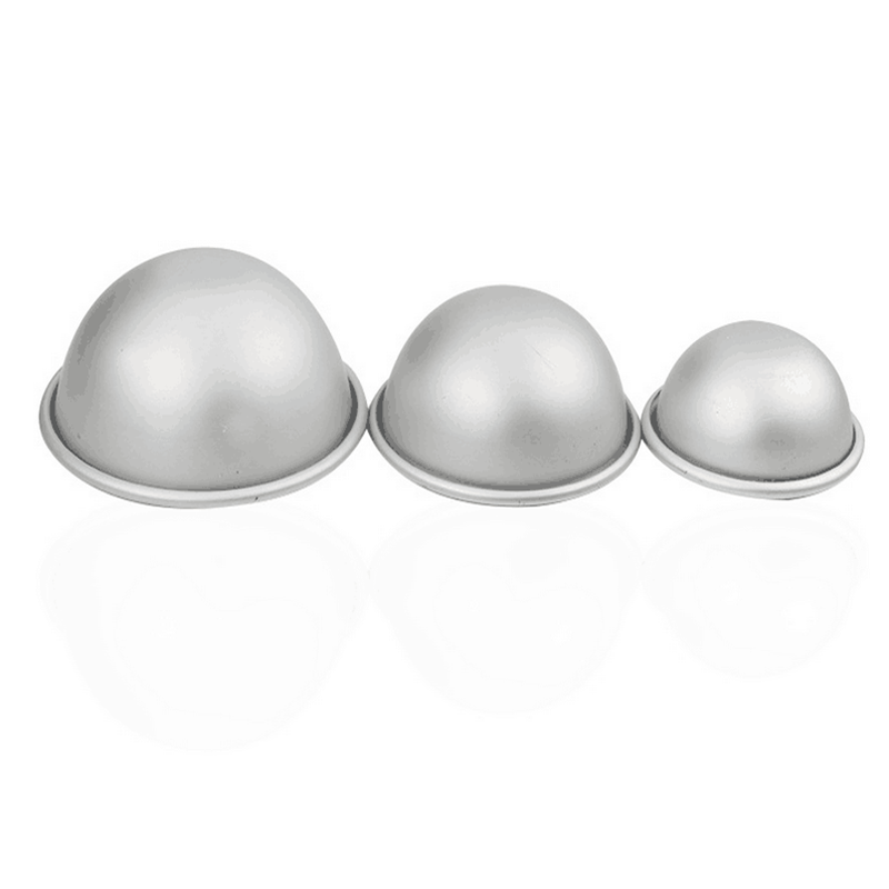 2PCS Runde Aluminium Legierung Bad Bombe Formen DIY Werkzeug Bad Bombe Salz Ball Selbstgemachte Handwerk Geschenke Halbkreis Kugel form