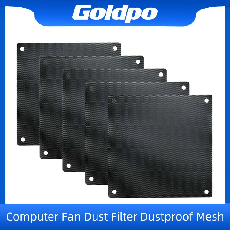 5 pçs 80mm 90mm 120mm 140mm cortável preto pvc pc ventilador filtro de poeira caso à prova de poeira computador malha resfriamento ultra fino capa à prova de poeira