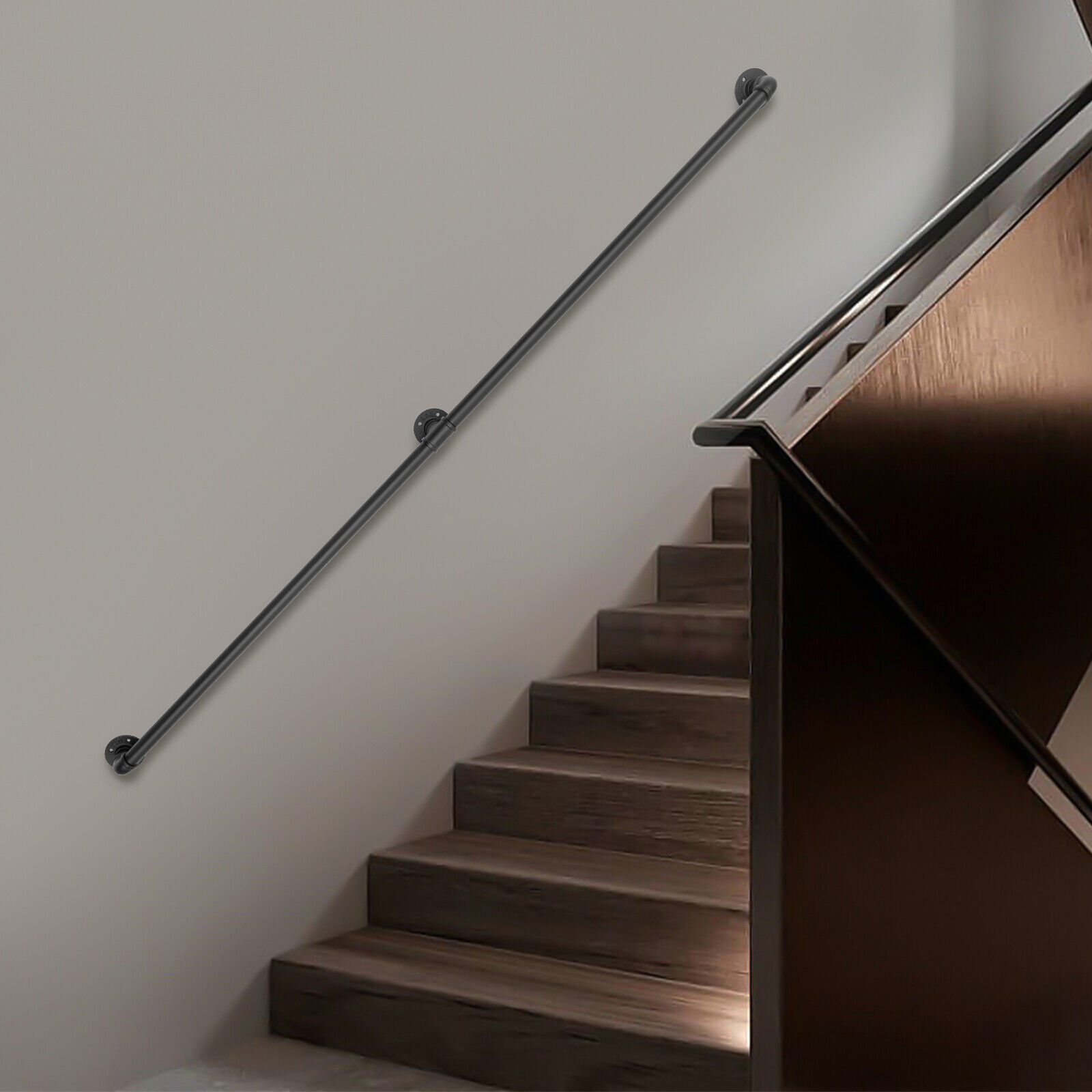 Treppe Handlauf 6.6FT Treppe Handlauf Kryty żel zewnętrzny Aldult 2Hlauf Rohre