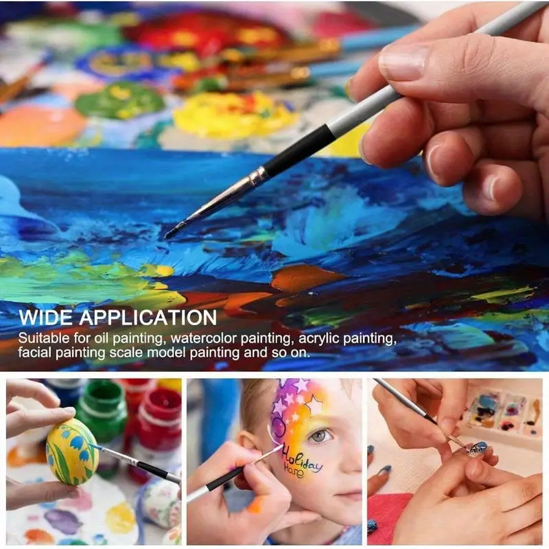 Penselen, acrylverfpenselen, penselenset van 24 stuks voor acrylverf, olieverf, aquarel