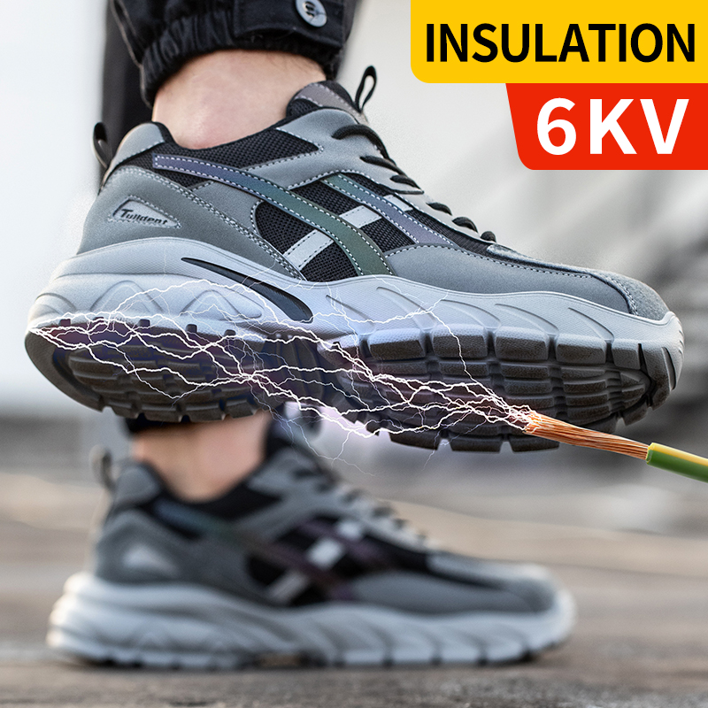 ความปลอดภัยรองเท้าผู้ชายใหม่ STEEL TOE ผู้ชายทํางานรองเท้าเจาะหลักฐานทํางานรองเท้าผ้าใบชายป้องกันรองเท้าทํางาน Man รองเท้าความปลอดภัยรองเท้า