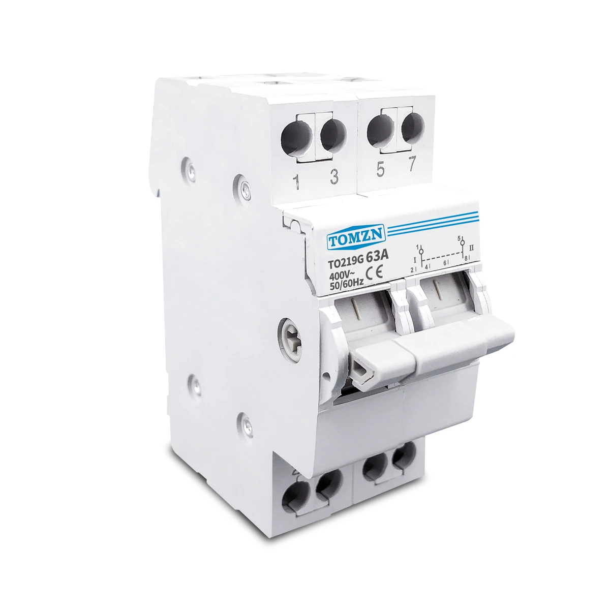 1P 2P 3P 4P 63A TOMZN MTS Dual Power Manual Transfer Isolating Switch  Interlock Circuit Breaker