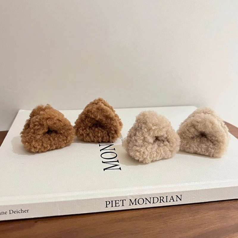 2Pcs Plüsch Katze Ohren Form Haar Clips Frauen Süße Nette Beige Ente Schnabel Clip Haarnadel Mode Mädchen Headwear Haar zubehör