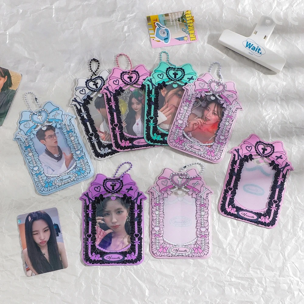 Kuchen Spitze Kpop Fotokartenhalter Süße Mädchen 3 Zoll Kartenhalter Ärmel Kawaii Stationär