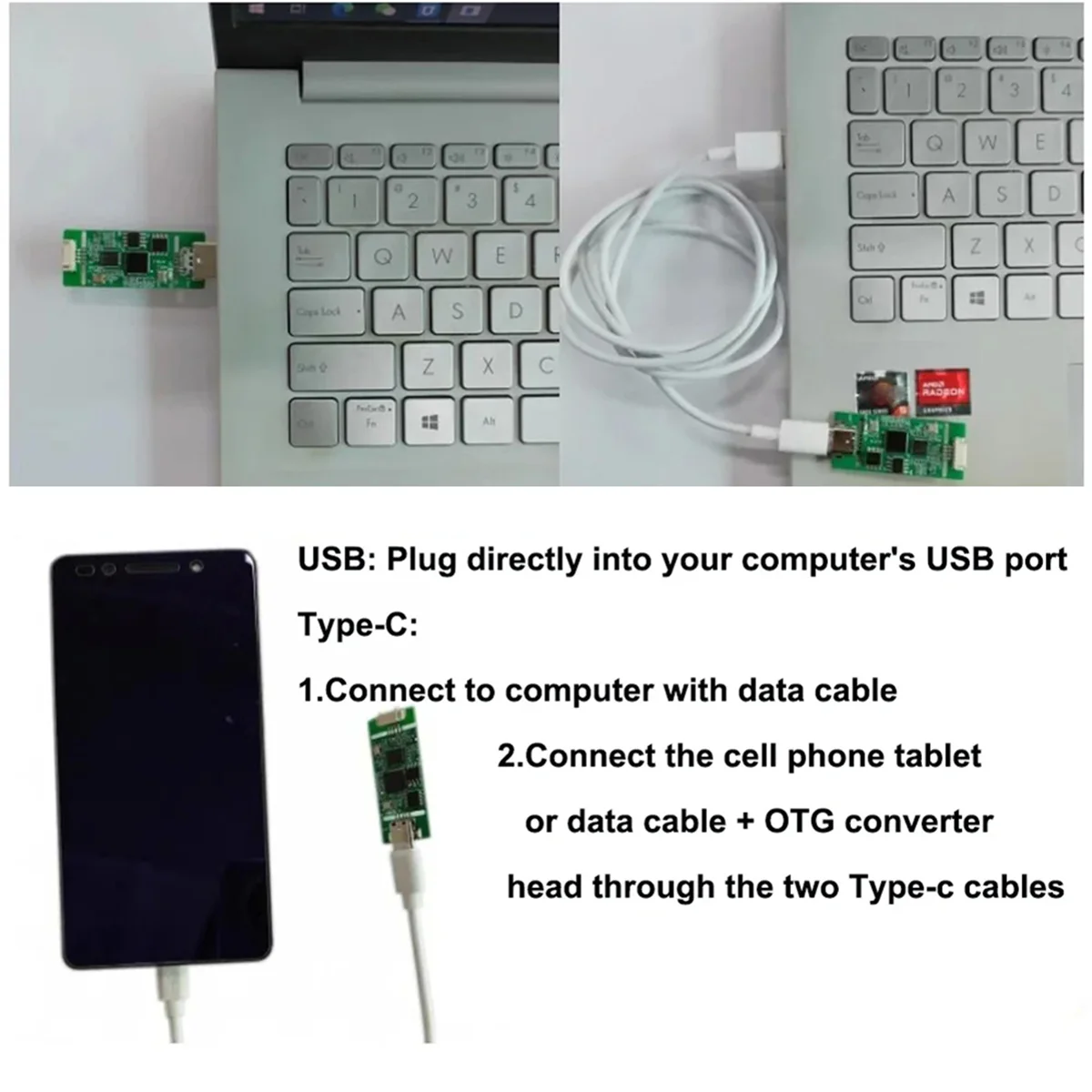 Модуль сцепления от AHD до USB Аналоговый сигнал к цифровой USB-камер Модуль AHD-Type-C Бесплатный диск UVC для Android (A)-AB01