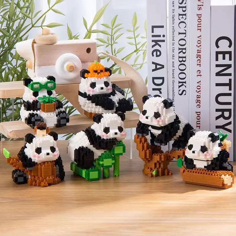 Creatieve DIY Assemable Animal Leuke MINI Chinese Stijl Dier Panda Bouwsteen Educatief Jongen Speelgoed Voor Kinderen Model Bakstenen