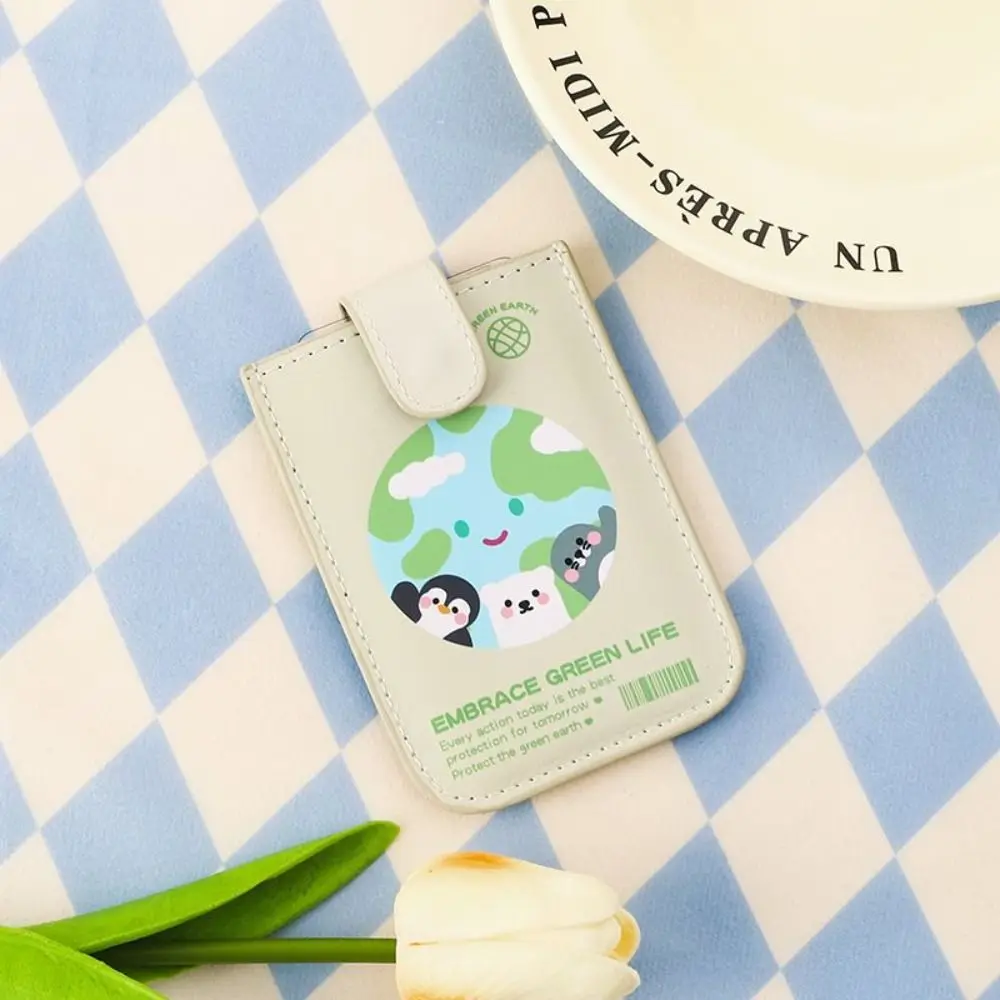 Laminated Concealed Mini Card Wallet Pull-out Type 5/6 Card Pockets Business Card Case RFID Blocking PU Leather ID Card Holder