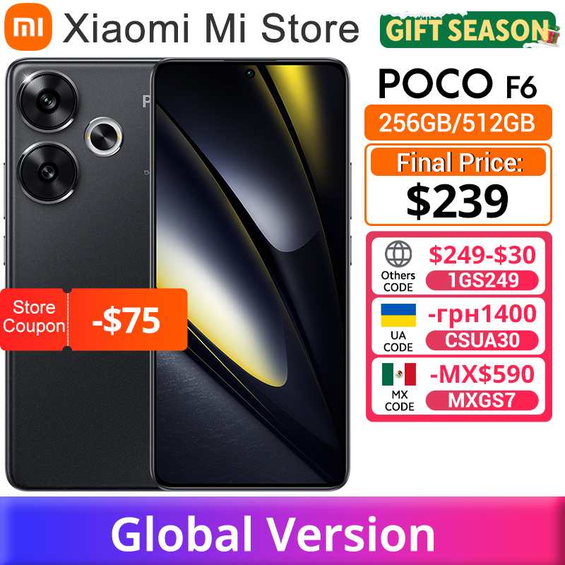 POCO F6 Smartphone Global Version Snapdragon®8s Gen 3 90W Turbo Charging 5000mAh Battary