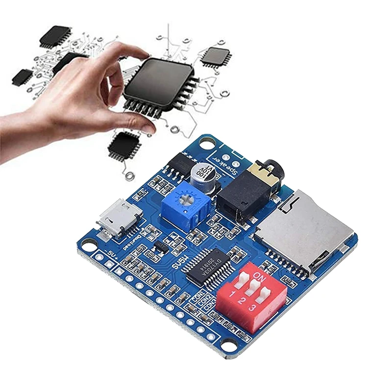 DY-SV5W Voice Playback Module For MP3 Music Player Voice Playback Amplifier 5W SD/TF Card Integrated UART I/O Trigger