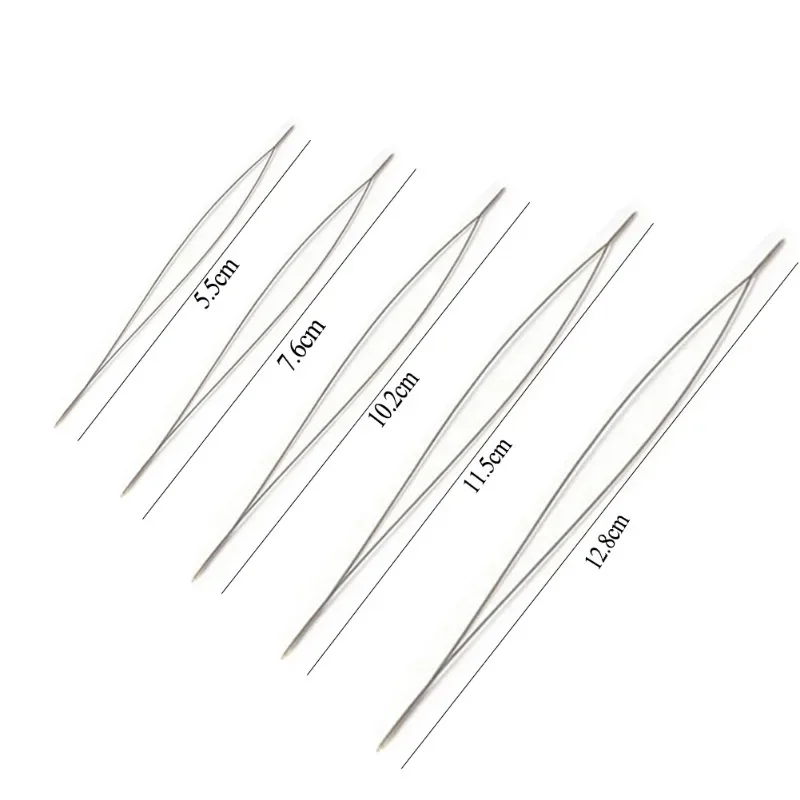 5pcs Beading Needles Seed Beads Needles Big Eye DIY Beaded Collapsible Beading Pins Open Needles for Jewelry Making Tools