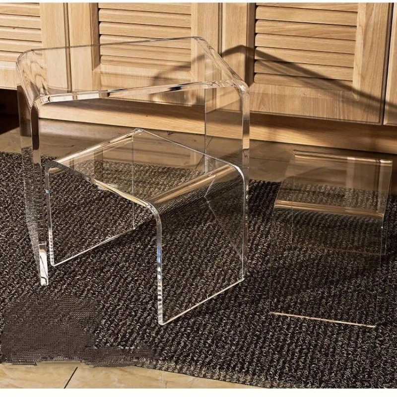 Tabouret à langer Transparent pour chaussures, tabouret de maquillage pour chambre à coucher, banc de remplacement de chaussures de luxe léger, Mini Table d'appoint Simple et moderne