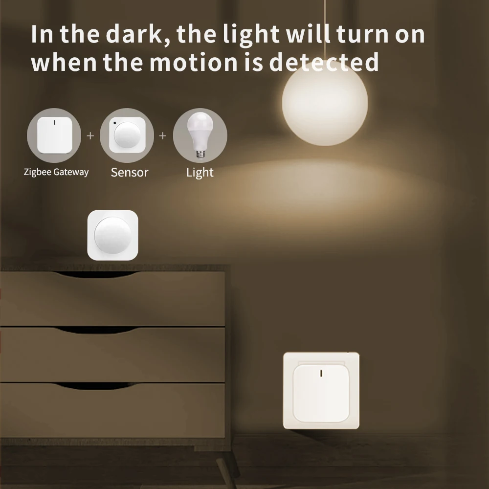 tuya ZigBee 2in1 PIR умный датчик движения яркости детектор движения человека встроенный датчик света работает с домашним помощником