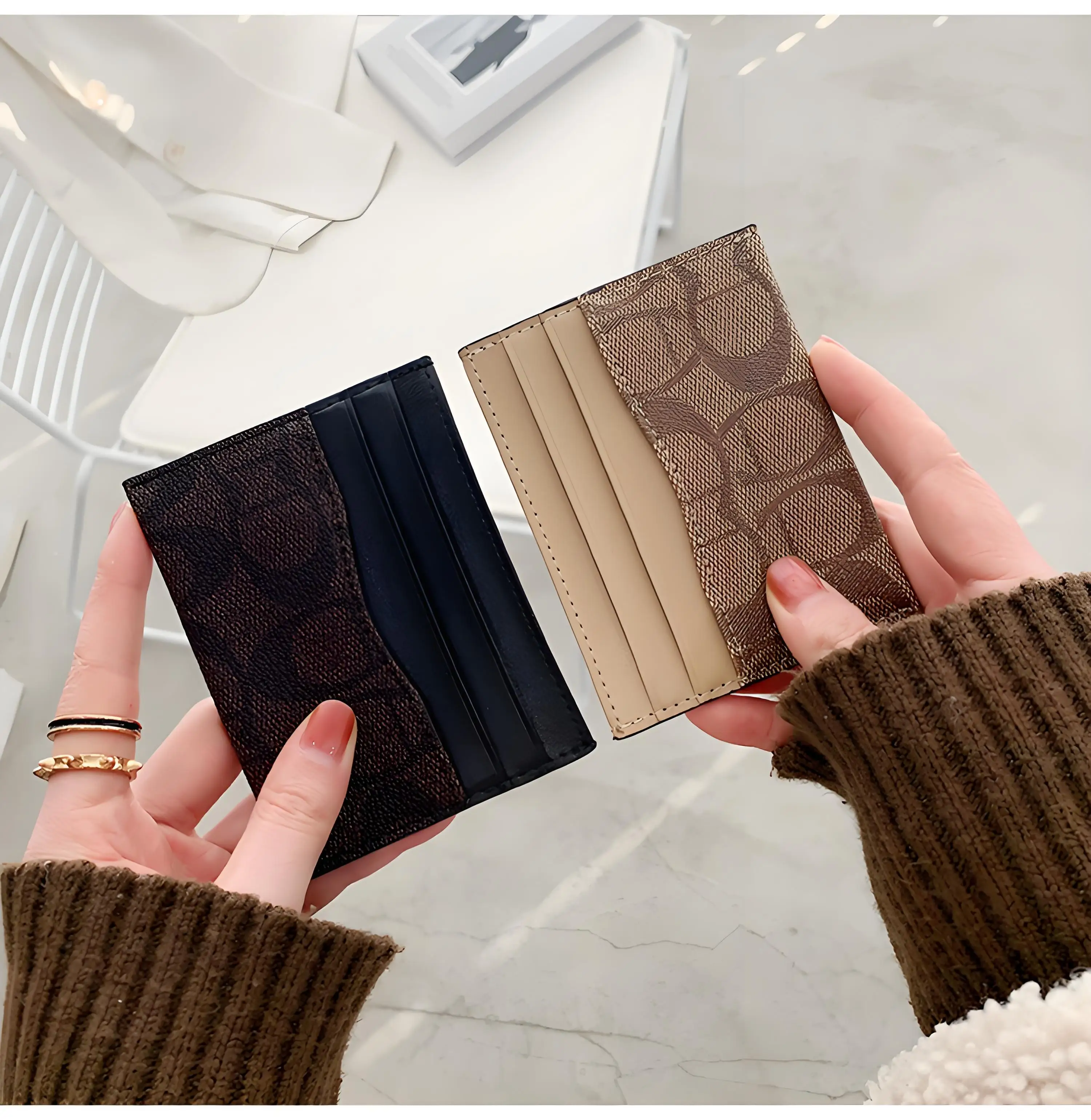 1Pcs PU Leather Card Holder Luxury 2026# Wallets Slim Compact Multiple Slots Organizer For Bank Cards Cash Women's Wallet Bag