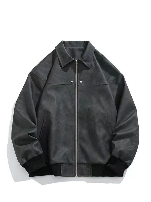 Jaqueta de Couro PU Fena Cé Marrom, Nova Coleção Outono 2025, Tamanho Pequ, Estilo Motoqueiro de Alta Qualidade e Mo...