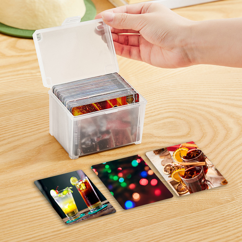 Transparente ídolo foto armazenamento caso de plástico kpop álbuns photocards pequeno cartão coleção organizador foto cartão titular caixa