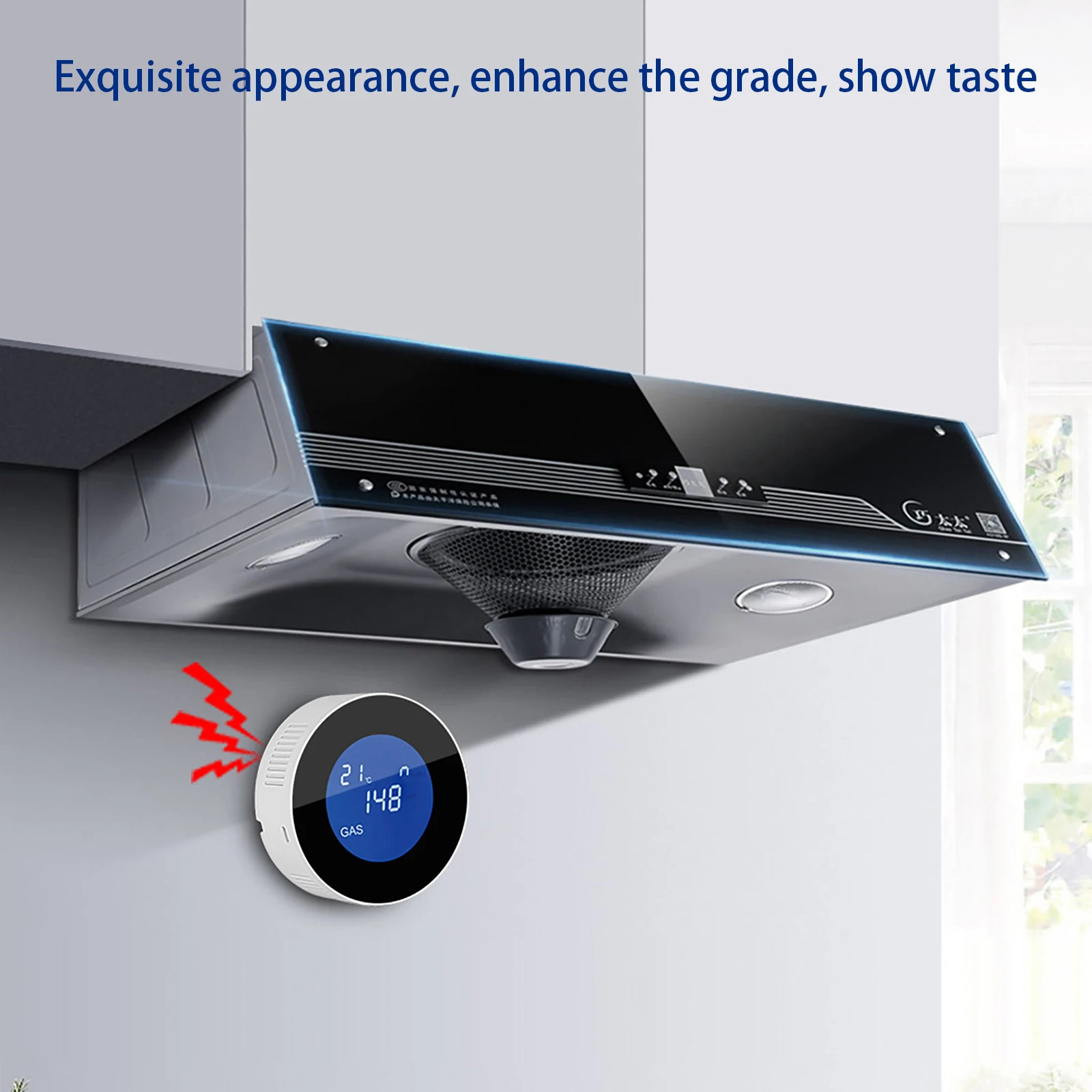 TuyaWiFi Smart Wireless Home Gas Detector with LED Screen Display Gas Leak Alarm