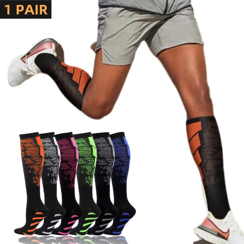 1 par de calcetines deportivos de compresión para mujeres y hombres, calcetines de soporte para pantorrilla para correr, enfermeras, vuelo, embarazo, circulación atlética