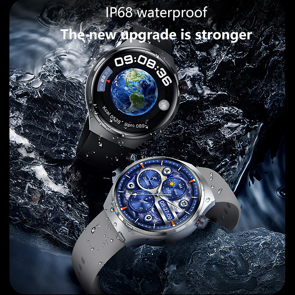Smart Watch Bluetooth-oproep IP68 Waterdicht NFC Smart Watch Heren AMOLED HD-scherm Hartslag Slaap GPS Tracker voor Watch Pro
