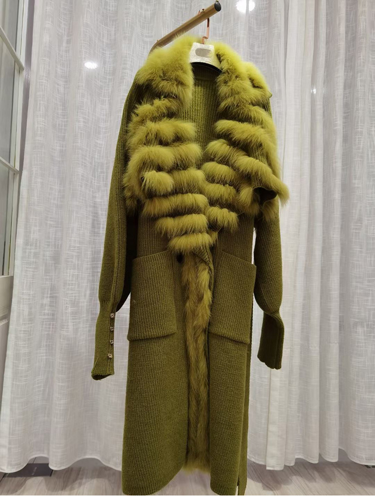 Zdfur * – manteau en vraie fourrure de renard pour femme, pull Long, surdimensionné, à la mode, spécial automne, 2022 cm, 110