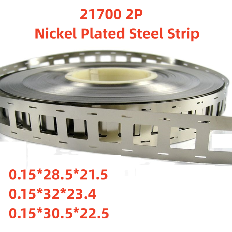 1 Rolle 10M 2P vernickelter Stahlstreifen für 21700 Lithium-Akku Schweißband Nickelgürtel Nickelstreifen 2P 0,15 * 32 * 23,4 mm
