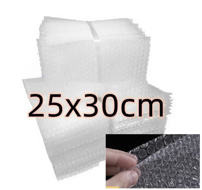 50 pçs 25x30cm grande bolha mailers envio sacos de correio para embalagem envelope branco embalagem clara à prova de choque suprimentos atacado