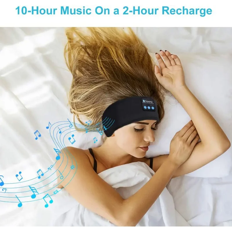 Sleep Mask Bluetooth Sleeping Headphones Headband Thin Soft Elastic Comfortable Wireless Music Headset Eye Mask For Side Sleeper
