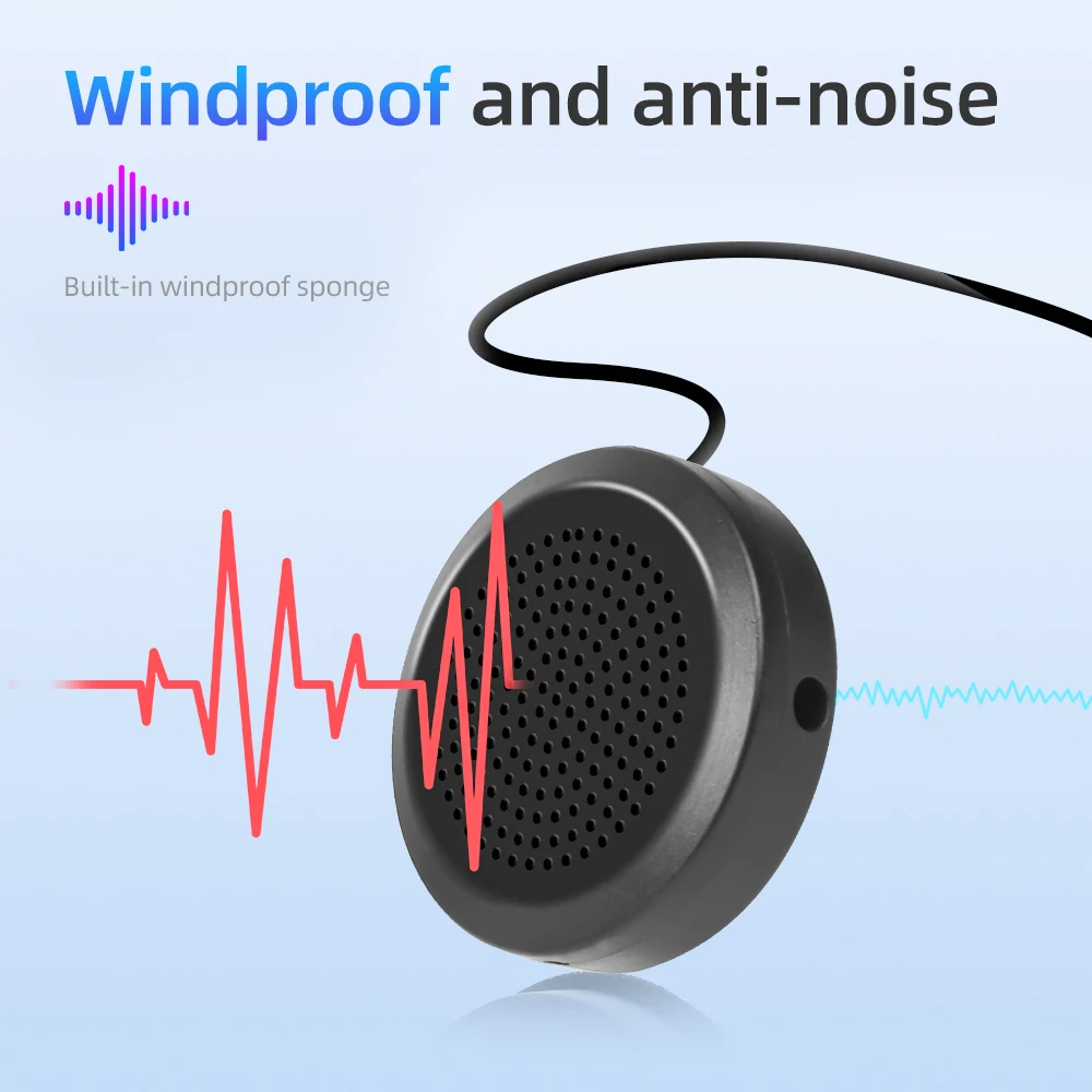 Velev Bluetooth ชุดหูฟังติดหมวกกันน็อครถจักรยานยนต์ BT5.0 ไร้สายขี่หูฟังป้องกันการรบกวนมอเตอร์จักรยานแฮนด์ฟรีชุดหูฟังหมวกกันน็อค