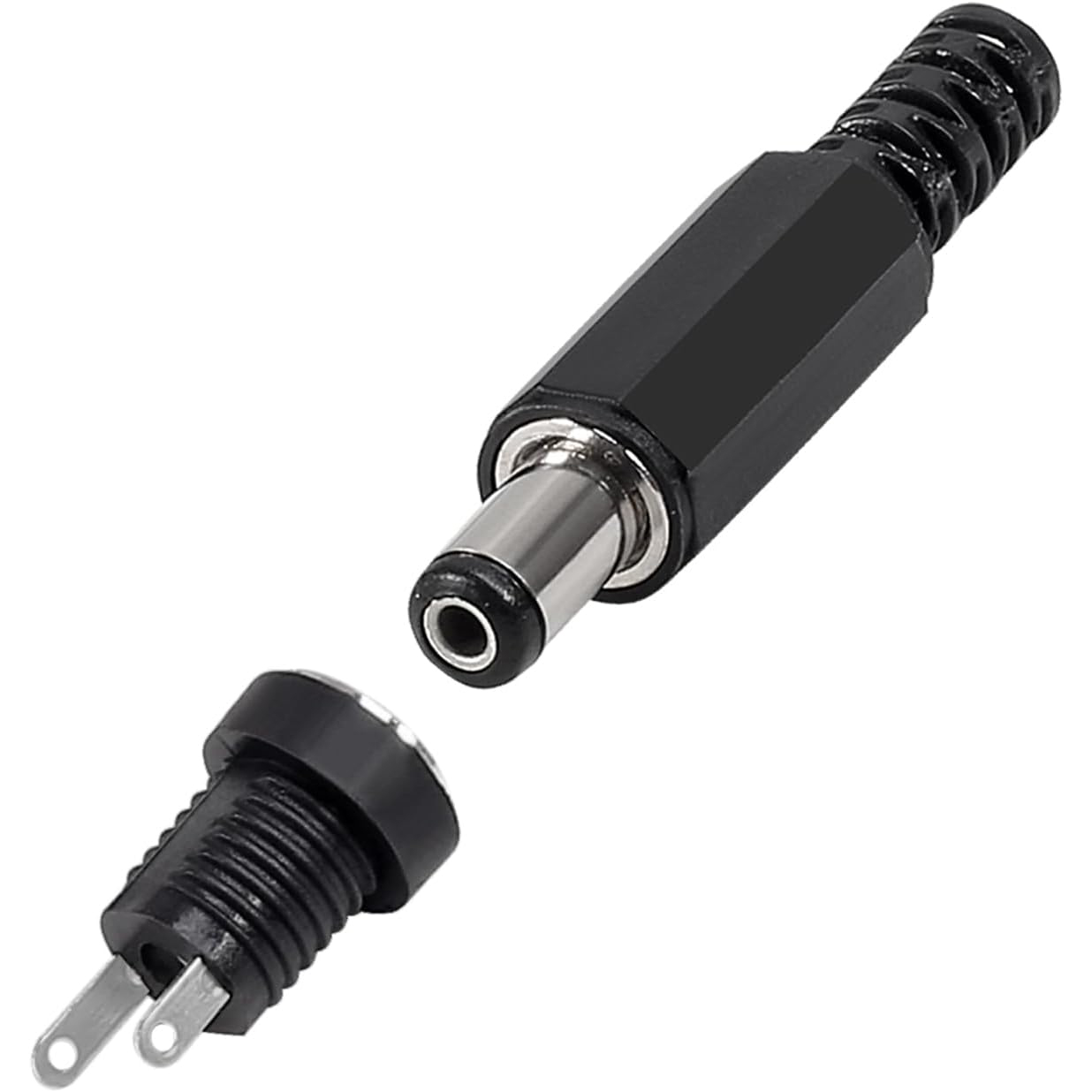 5Pairs 5.5x2.1mm DC Power Supply Male Plug + Female Jack Panel Mount Solder Wire Connector 5.5 * 2.1mm DC Plug Socket Connector