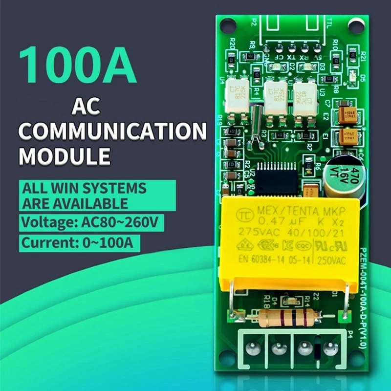 100A PZEM 004T 3.0 รุ่น Wattmeter Kwh เมตรโวลต์ Amp Current โมดูลทดสอบสําหรับ Arduino TTL COM2/COM3/COM4