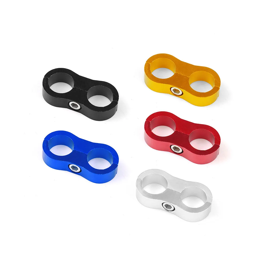 Abrazadera de línea de manguera de goma trenzada, separador de línea anodizado de aluminio, Kit de abrazadera divisora AN4 AN6 AN8 AN10 AN12