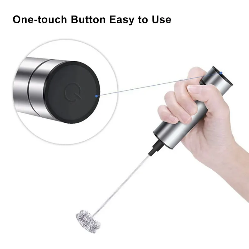Elektryczny mleczny spieniacz do napojów w kuchni Mieszadło z pianką do kawy Cappuccino Creamer Whisk Frothy Blend Egg Beater
