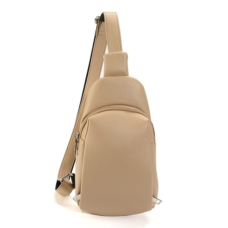 Bolsa de Peito de Couro PU Multifuncional para Homens e Mulheres, Impermeável, Sport Sling Bagpack, Mochila de Viagem, Novo Design