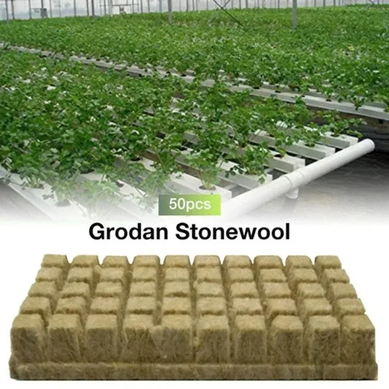 50 pçs 25x25x25mm pedra lã hidropônica crescer mídia cubos planta cubos substrato sem solo semeado lã de rocha plug mudas bloco