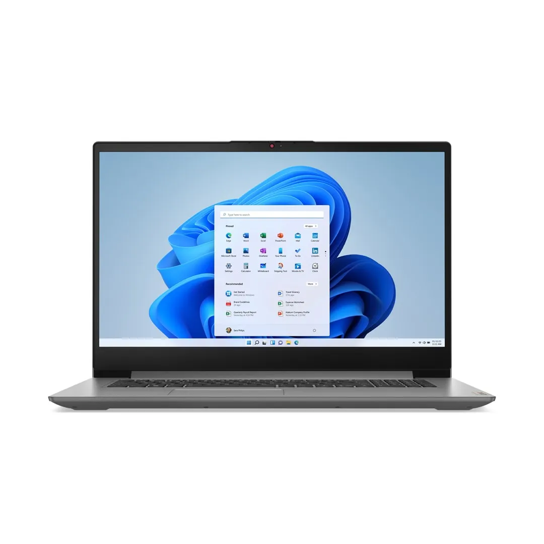 Laptop Lenovo IdeaPad 3 17IAU7 i5-1235U 17.3" FHD IPS 300nits AG 16GB DDR4 3200 SSD512 Intel Iris Xe Graphics NoOS Arctic Grey
