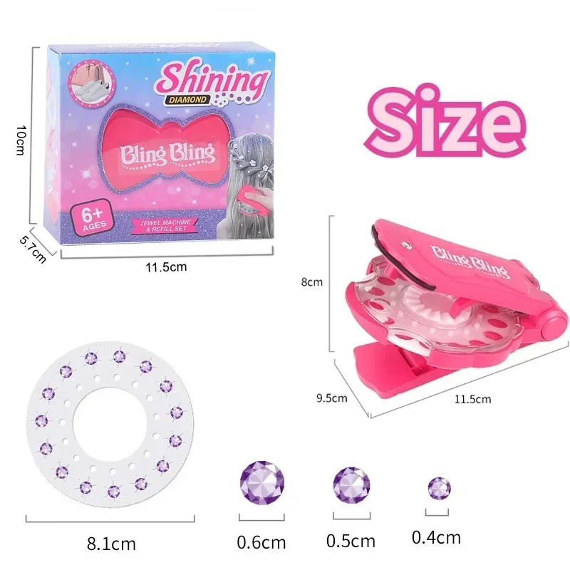 180/360 Tóc Đá Quý Bling Cao Cấp Bộ Đồ Chơi Trang Điểm Chơi Kính Pha Lê Trang Trí DIY Bé Gái Tóc Giày Thiết Kế Miếng Dán Tặng