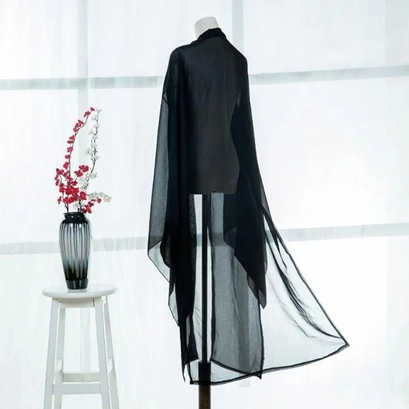 Traditioneller Hanfu-Mantel für Erwachsene, Chiffon-Strickjacke, Umhang, chinesisches Ancinet-Fee-Kostüm, große Ärmelbluse, Volkstanzkleidung