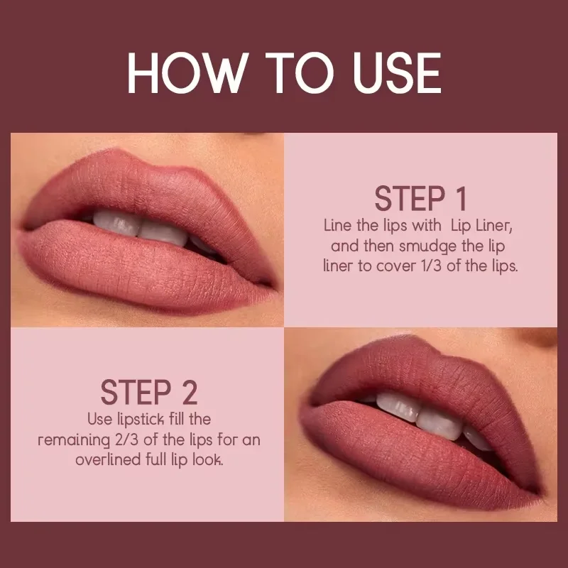 มืออาชีพเกรด 12 สี Double Ended Lip Liner ลิปสติกชุด Matte High Color Rendering ไม่จางหายกันน้ํากันเหงื่อ