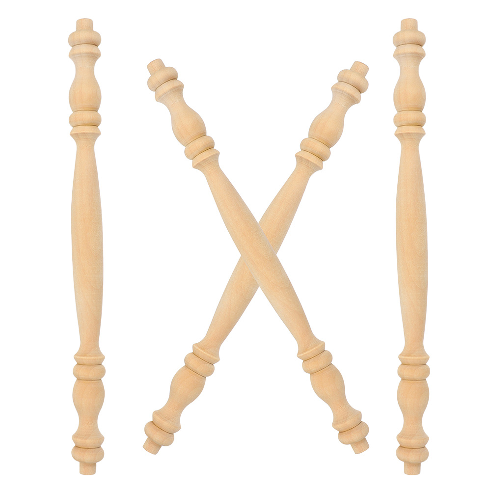 4 pçs coluna romana balaústres de madeira sem pintura eixos de madeira móveis decorativos reparação da escada decoração para casa artesanato