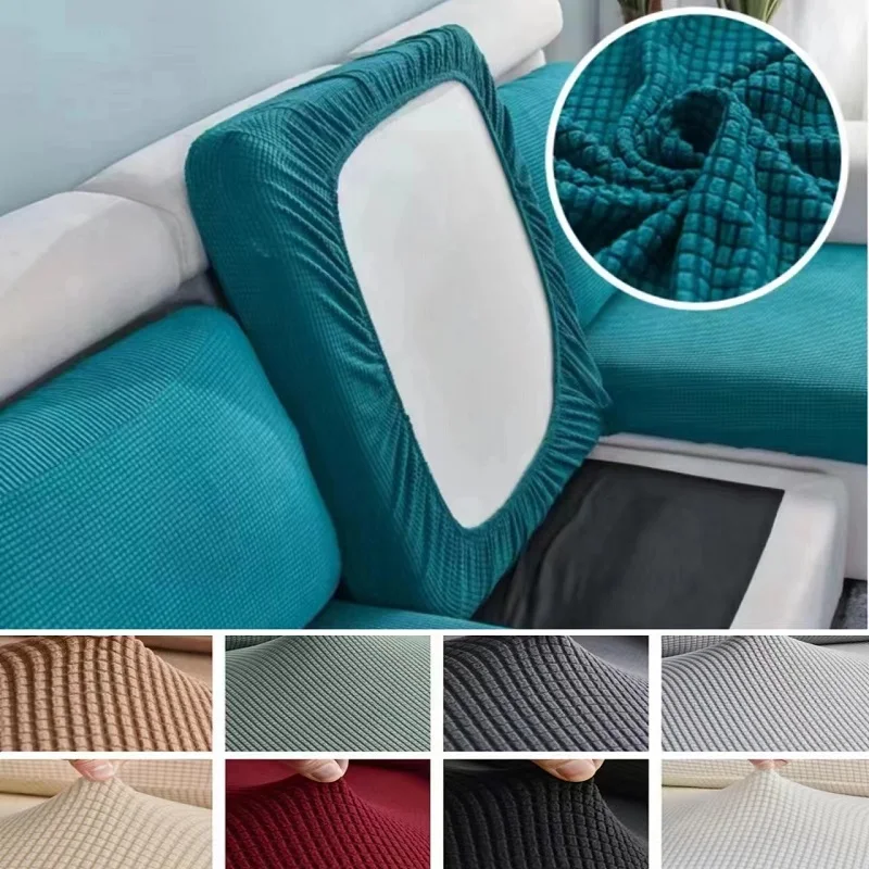 Funda para cojín de asiento de sofá de lana Polar, fundas elásticas para sofá para sala de estar, alfombrilla para niños y mascotas, funda para silla, Protector de muebles, 10 tamaños